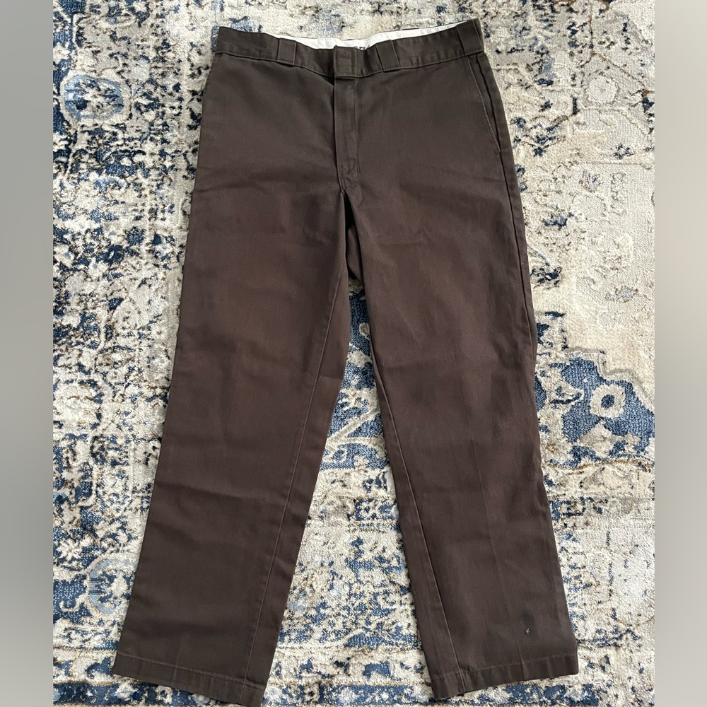 Brown Dickies 874 minor fading and pilling